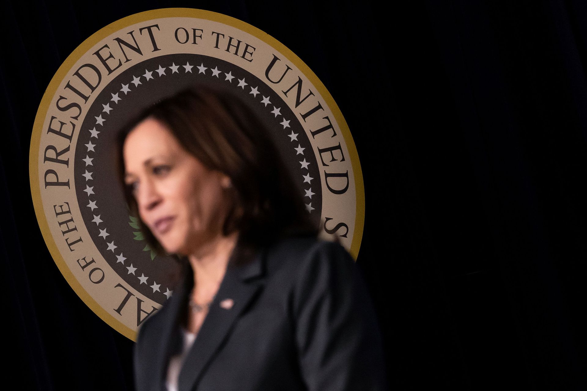 U.S. Vice President Kamala Harris stands by as President Joe Biden delivered remarks on the administration's coronavirus disease (COVID-19) response in the Eisenhower Executive Office Building's South Court Auditorium at the White House in Washington, U.S., June 2, 2021 U.S. Vice President Kamala Harris stands by as President Joe Biden delivered remarks on the administration's coronavirus disease (COVID-19) response in the Eisenhower Executive Office Building's South Court Auditorium at the White House in Washington, U.S., June 2, 2021 - Sputnik International, 1920, 07.09.2021