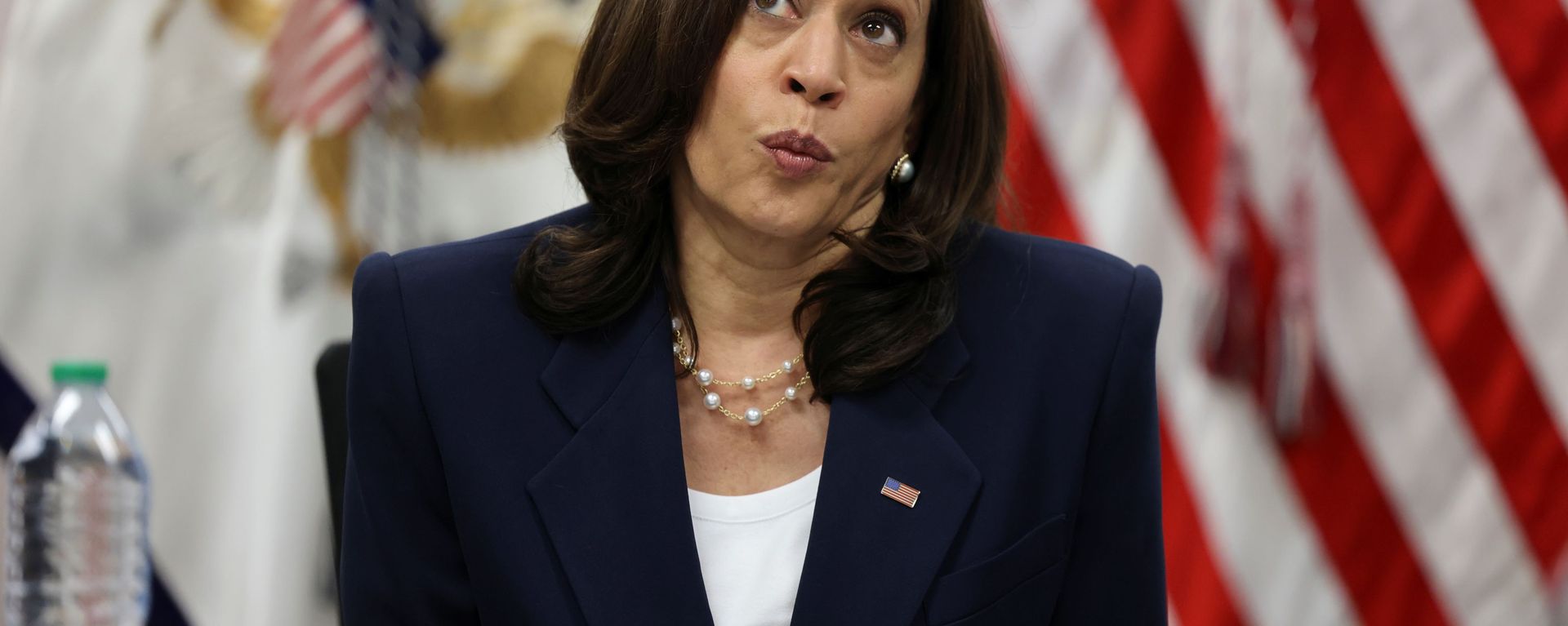U.S. Vice President Kamala Harris takes part in a round table with faith and community leaders who are assisting with the processing of migrants seeking asylum, at Paso del Norte Port of Entry in El Paso, Texas, U.S., June 25, 2021 - Sputnik International, 1920, 01.07.2021