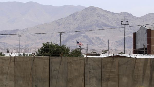 The flag of the United States flies over Bagram Air Base, in Afghanistan, Friday, June 25, 2021. - Sputnik International