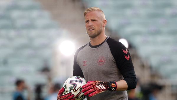 Soccer Football - Euro 2020 - Quarter Final - Czech Republic v Denmark - Baku Olympic Stadium, Baku, Azerbaijan - July 3, 2021 Denmark's Kasper Schmeichel during the warm up before the match Soccer Football - Euro 2020 - Quarter Final - Czech Republic v Denmark - Baku Olympic Stadium, Baku, Azerbaijan - July 3, 2021 Denmark's Kasper Schmeichel during the warm up before the match - Sputnik International