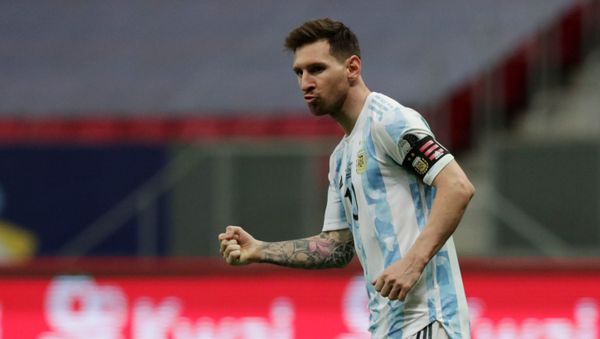 Soccer Football - Copa America 2021 - Semi Final - Argentina v Colombia - Estadio Mane Garrincha, Brasilia, Brazil - July 6, 2021 Argentina's Lionel Messi celebrates after scoring a penalty during the shootout Soccer Football - Copa America 2021 - Semi Final - Argentina v Colombia - Estadio Mane Garrincha, Brasilia, Brazil - July 6, 2021 Argentina's Lionel Messi celebrates after scoring a penalty during the shootout - Sputnik International