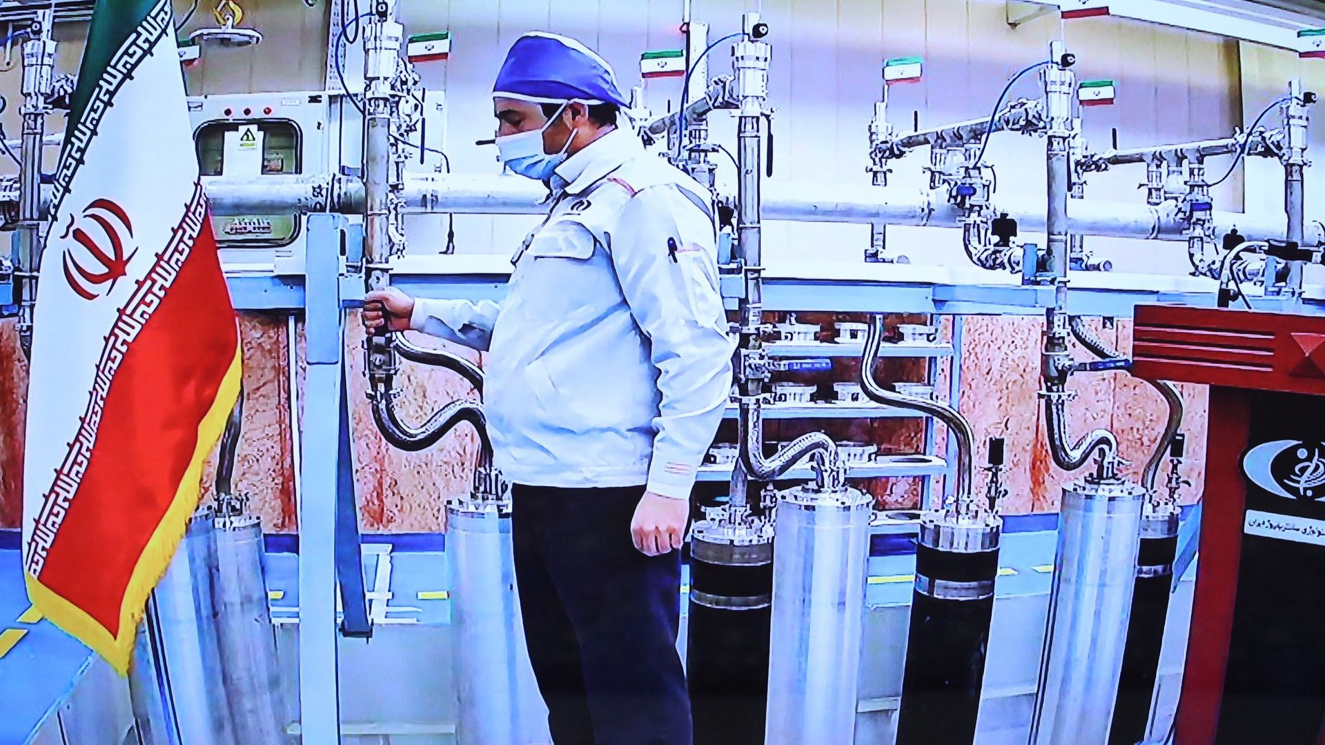 A handout picture provided by the Iranian presidential office on April 10, 2021, shows a grab of a videoconference screen of an enginere inside Iran's Natanz uranium enrichment plant, shown during a ceremony headed by the country's president on Iran's National Nuclear Technology Day, in the capital Tehran A handout picture provided by the Iranian presidential office on April 10, 2021, shows a grab of a videoconference screen of an enginere inside Iran's Natanz uranium enrichment plant, shown during a ceremony headed by the country's president on Iran's National Nuclear Technology Day, in the capital Tehran - Sputnik International, 1920, 07.07.2021