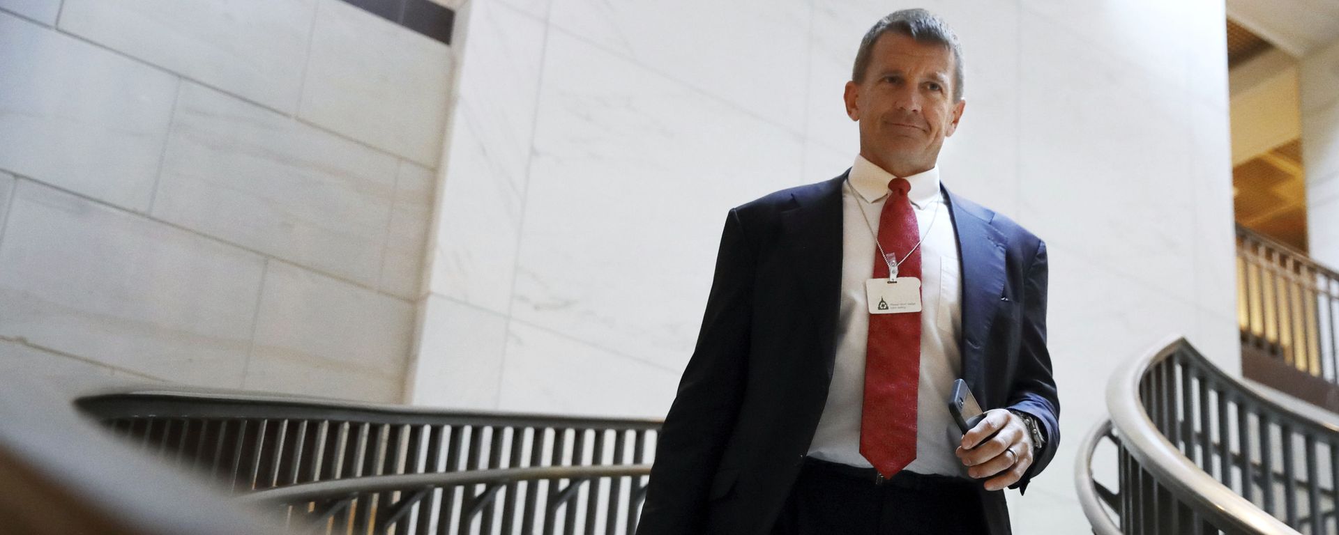 In this Nov. 30, 2017 file photo, Blackwater founder Erik Prince arrives for a closed meeting with members of the House Intelligence Committee on Capitol Hill in Washington. In this Nov. 30, 2017 file photo, Blackwater founder Erik Prince arrives for a closed meeting with members of the House Intelligence Committee on Capitol Hill in Washington. - Sputnik International, 1920, 07.07.2021