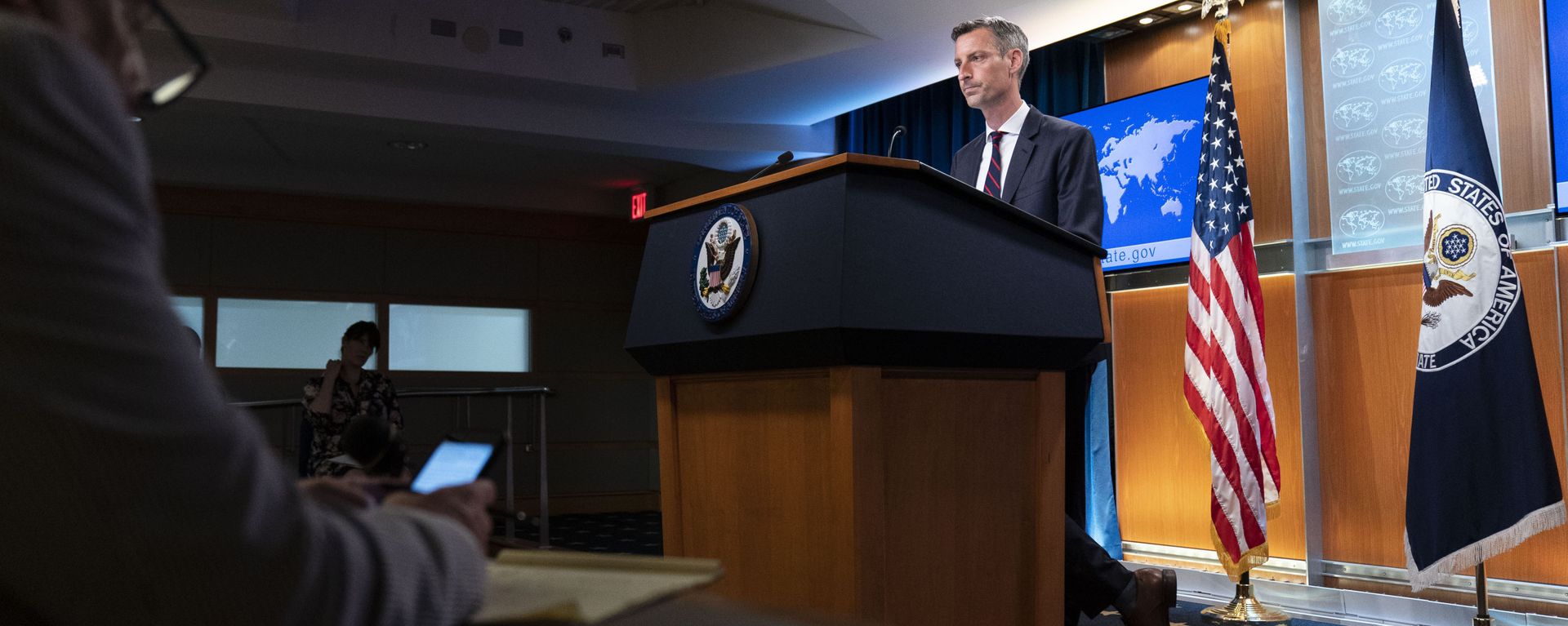 State Department spokesperson Ned Price speaks during a media briefing at the State Department, Wednesday, July 7, 2021, in Washington. State Department spokesperson Ned Price speaks during a media briefing at the State Department, Wednesday, July 7, 2021, in Washington. - Sputnik International, 1920, 14.02.2022