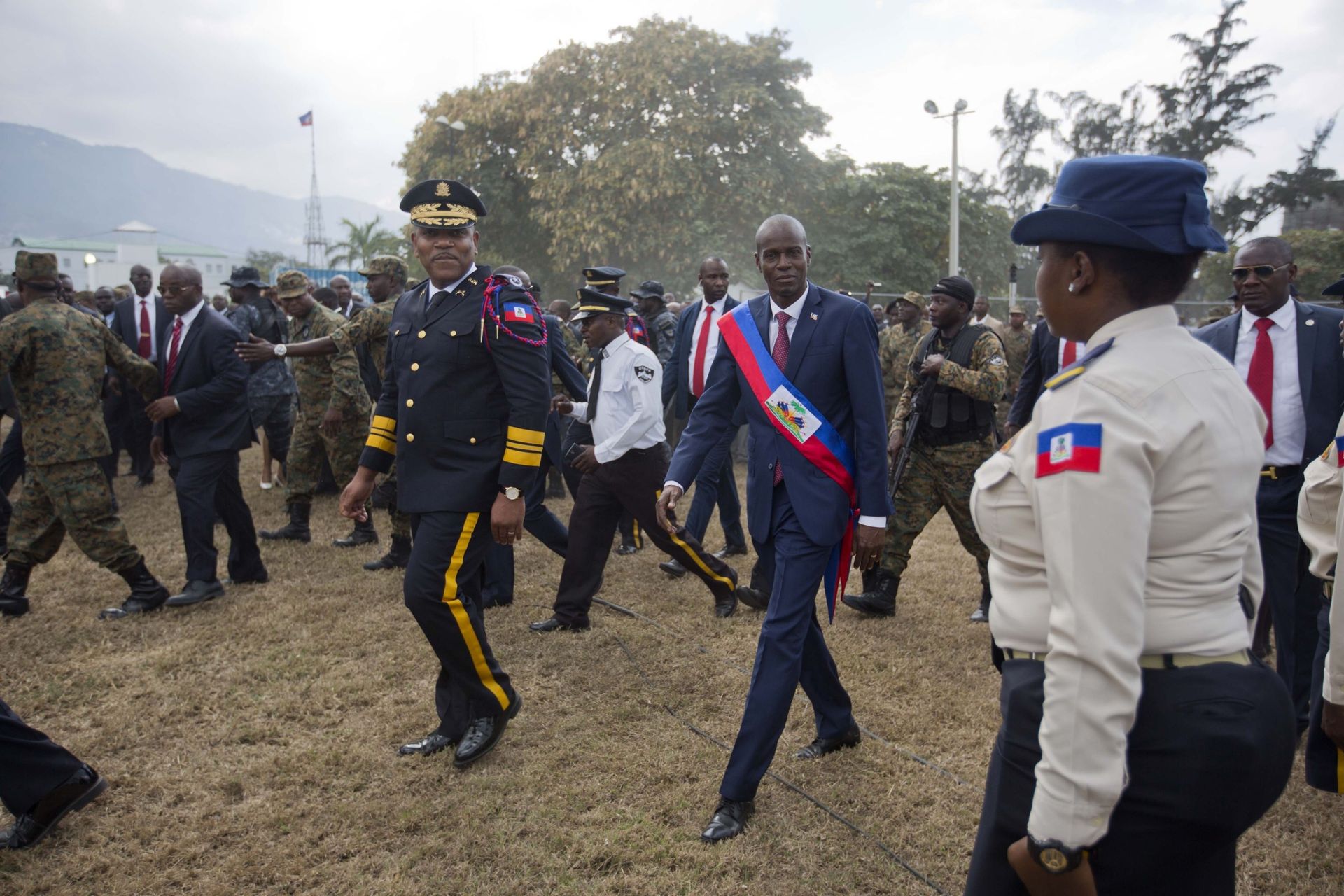 FILE - In this Feb. 7, 2017 file photo, newly sworn-in Haitian President Jovenel Moise walks with Police Chief Michel-Ange Gedeon past National Police at the National Palace after his inauguration ceremony at Parliament in Port-au-Prince, Haiti. FILE - In this Feb. 7, 2017 file photo, newly sworn-in Haitian President Jovenel Moise walks with Police Chief Michel-Ange Gedeon past National Police at the National Palace after his inauguration ceremony at Parliament in Port-au-Prince, Haiti. - Sputnik International, 1920, 07.09.2021