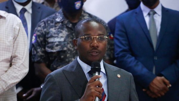 Haiti's interim Prime Minister Claude Joseph addresses the audience after suspects in the assassination of President Jovenel Moise, who was shot dead early Wednesday at his home, were shown to the media, in Port-au-Prince, Haiti, 8 July 2021.  - Sputnik International