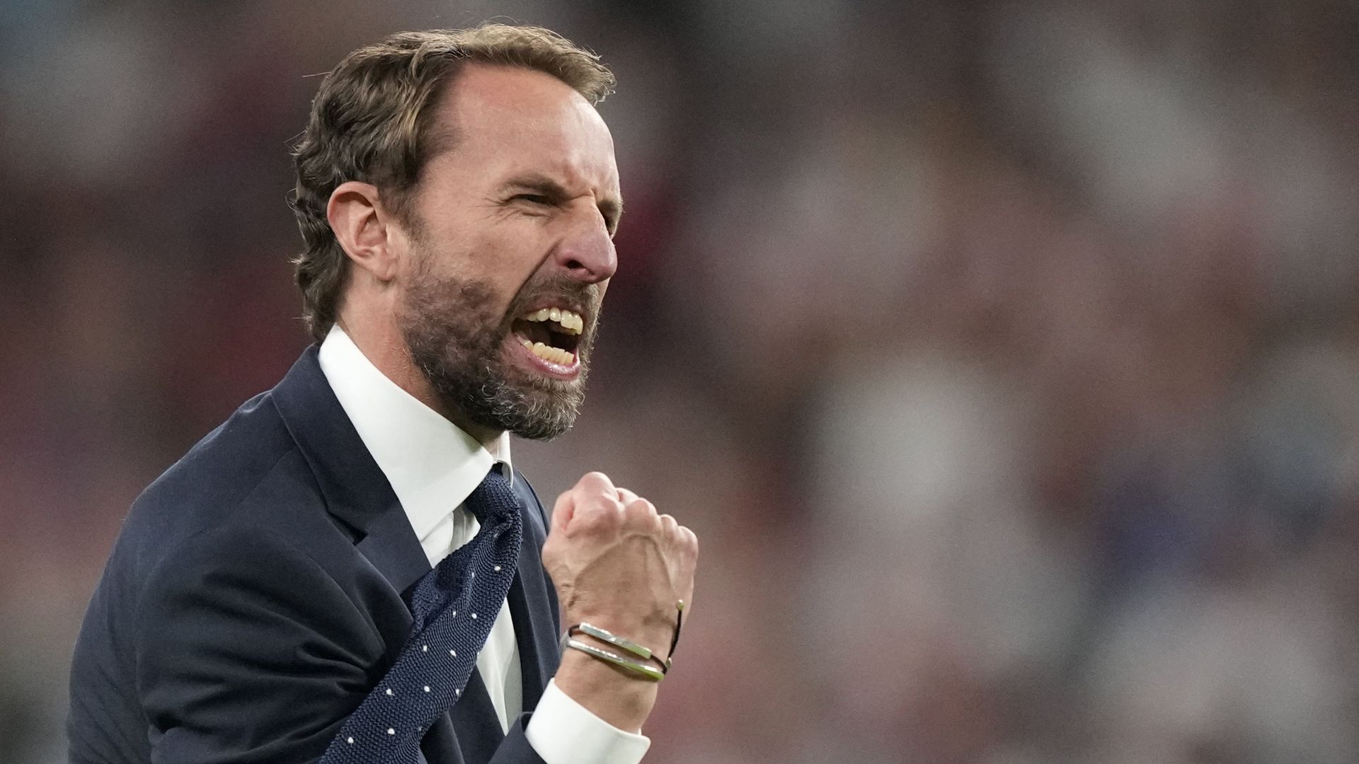 England's coach Gareth Southgate celebrates after winning the UEFA EURO 2020 semi-final football match between England and Denmark at Wembley Stadium in London on July 7, 2021. England's coach Gareth Southgate celebrates after winning the UEFA EURO 2020 semi-final football match between England and Denmark at Wembley Stadium in London on July 7, 2021. - Sputnik International, 1920, 10.07.2021