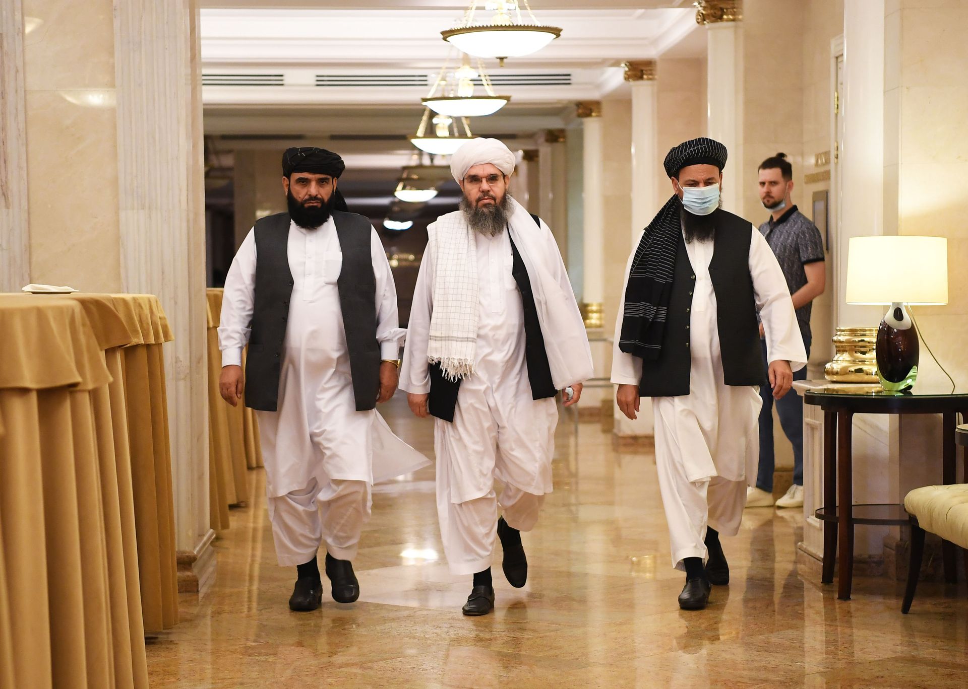 Taliban envoys in Moscow before the start of a press conference. 9 July, 2021. Taliban envoys in Moscow before the start of a press conference. 9 July, 2021. - Sputnik International, 1920, 07.09.2021