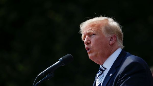 Former U.S. President Donald Trump speaks to media at his golf club in Bedminster, New Jersey, U.S., July 7, 2021. - Sputnik International