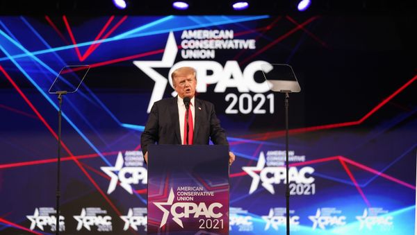 Former president Donald Trump speaks at the Conservative Political Action Conference (CPAC) Sunday, July 11, 2021, in Dallas. - Sputnik International