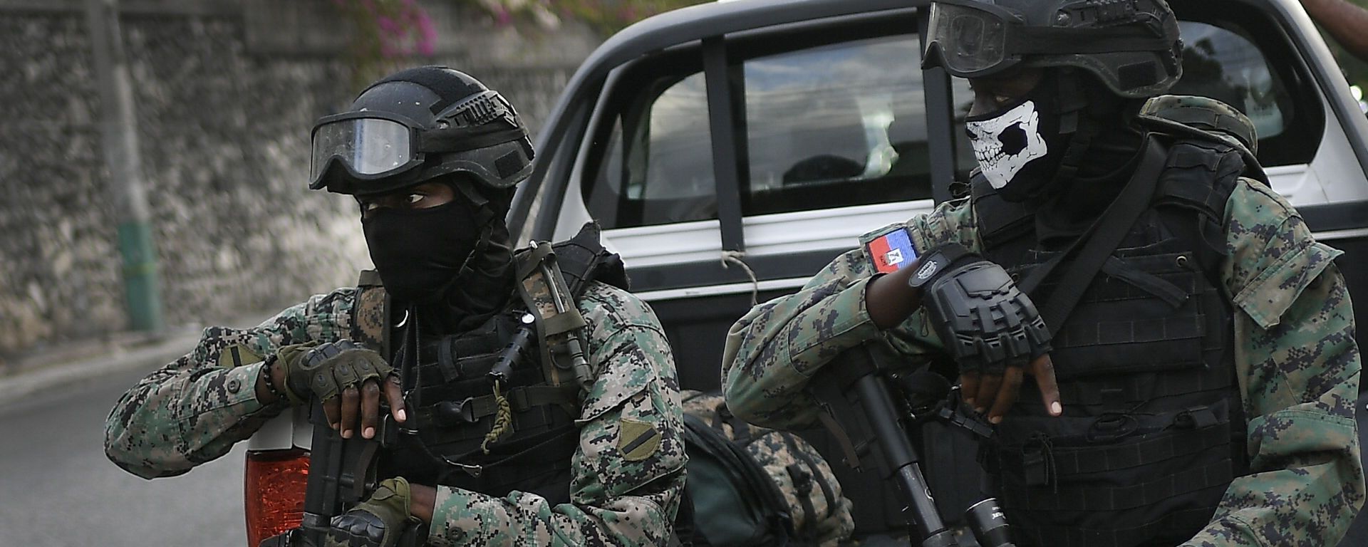 Soldiers stand guard near the residence of Interim President Claude Joseph in Port-au-Prince, Haiti, Sunday, July 11, 2021, four days after the assassination of Haitian President Jovenel Moise - Sputnik International, 1920, 25.05.2022