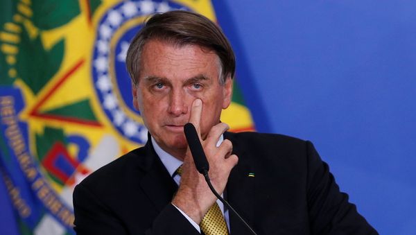 Brazil's President Jair Bolsonaro gestures during a ceremony at the Planalto Palace in Brasilia, Brazil, June 29, 2021 - Sputnik International