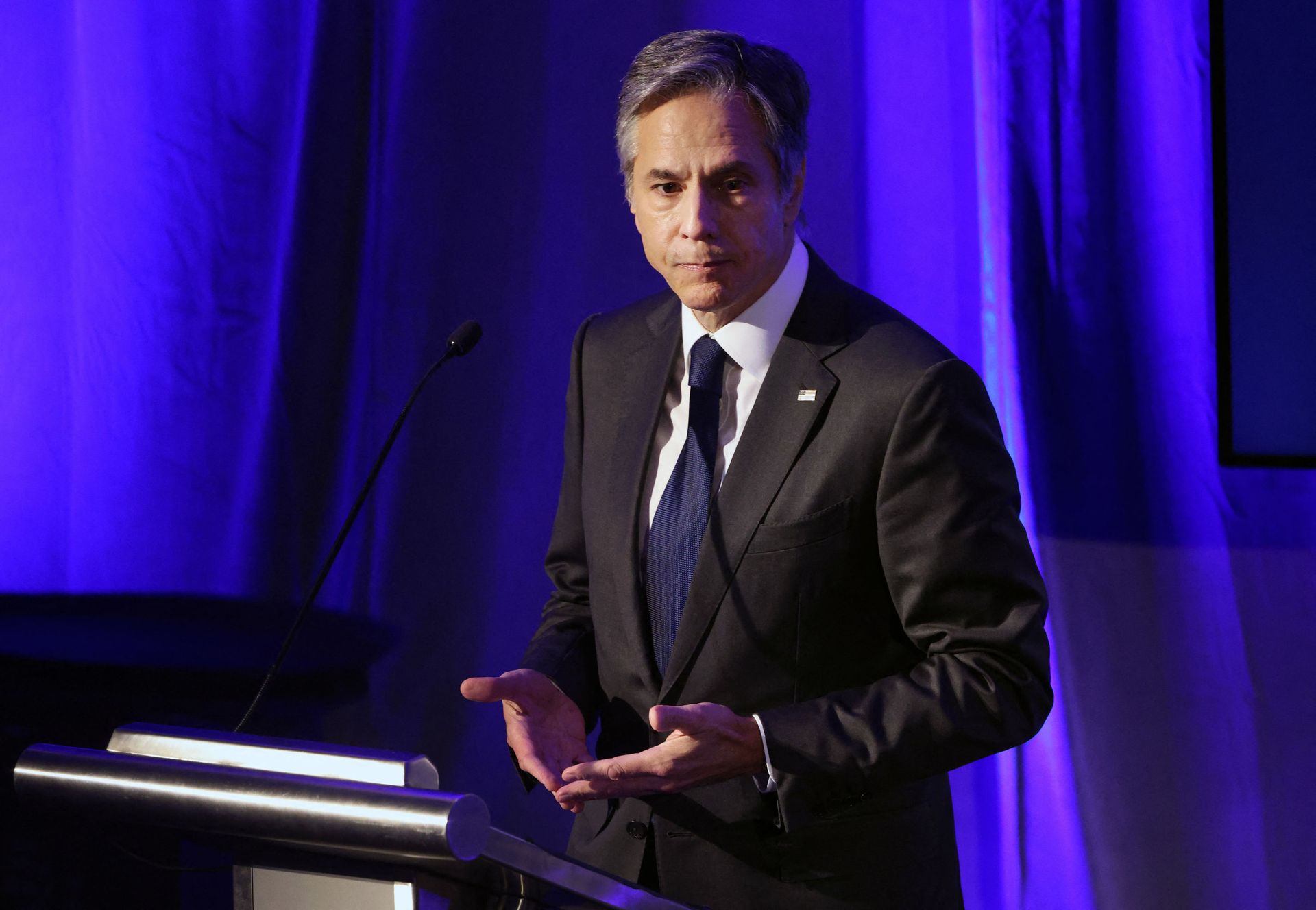 WASHINGTON, DC - JULY 13: U.S. Secretary of State Antony Blinken delivers remarks at the National Security Commission on Artificial Intelligence Global Emerging Technology Summit on July 13, 2021 in Washington, DC. WASHINGTON, DC - JULY 13: U.S. Secretary of State Antony Blinken delivers remarks at the National Security Commission on Artificial Intelligence Global Emerging Technology Summit on July 13, 2021 in Washington, DC. - Sputnik International, 1920, 07.09.2021