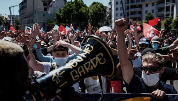 People take part in a Liberty March called against attacks on freedoms in Villeurbanne, near Lyon.  - Sputnik International