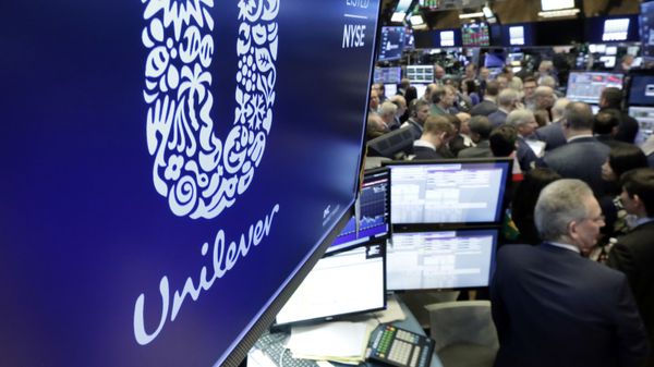 FILE - In this Thursday, March 15, 2018 file photo, the logo for Unilever appears above a trading post on the floor of the New York Stock Exchange. Consumer products giant Unilever, said Thursday July 23, 2020, that second-quarter sales were only slightly lower than the same period a year ago despite the lockdown measures triggered by the global fight against the coronavirus. - Sputnik International