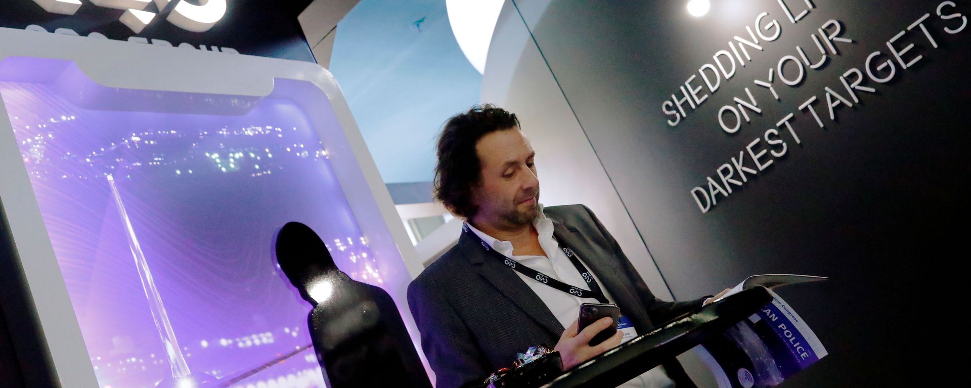 NSO Group Technologies, an Israeli tech firm known for its Pegasus spyware which enables the remote surveillance of smartphones, takes a stand at the annual European Police Congress in Berlin, Germany, on 4 February 2020. - Sputnik International, 1920, 30.07.2021