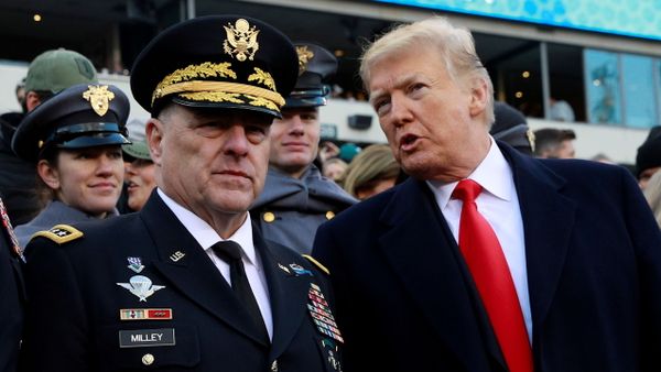 U.S. President Donald Trump and Gen. Mark Milley, Chief of Staff of the United States Army, speak at the 119th Army-Navy football game at Lincoln Financial Field in Philadelphia, Pennsylvania, U.S. December 8, 2018 U.S. President Donald Trump and Gen. Mark Milley, Chief of Staff of the United States Army, speak at the 119th Army-Navy football game at Lincoln Financial Field in Philadelphia, Pennsylvania, U.S. December 8, 2018 - Sputnik International