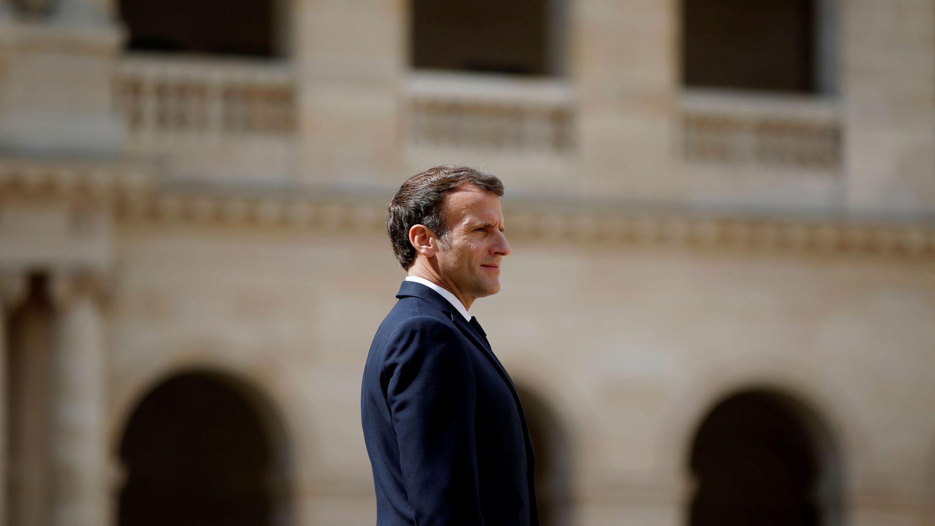 French President Emmanuel Macron attends a prise d'armes military ceremony at the Invalides in Paris, France, July 8, 2021. REUTERS/Sarah Meyssonnier/Pool French President Emmanuel Macron attends a prise d'armes military ceremony at the Invalides in Paris, France, July 8, 2021. REUTERS/Sarah Meyssonnier/Pool - Sputnik International, 1920, 29.10.2021