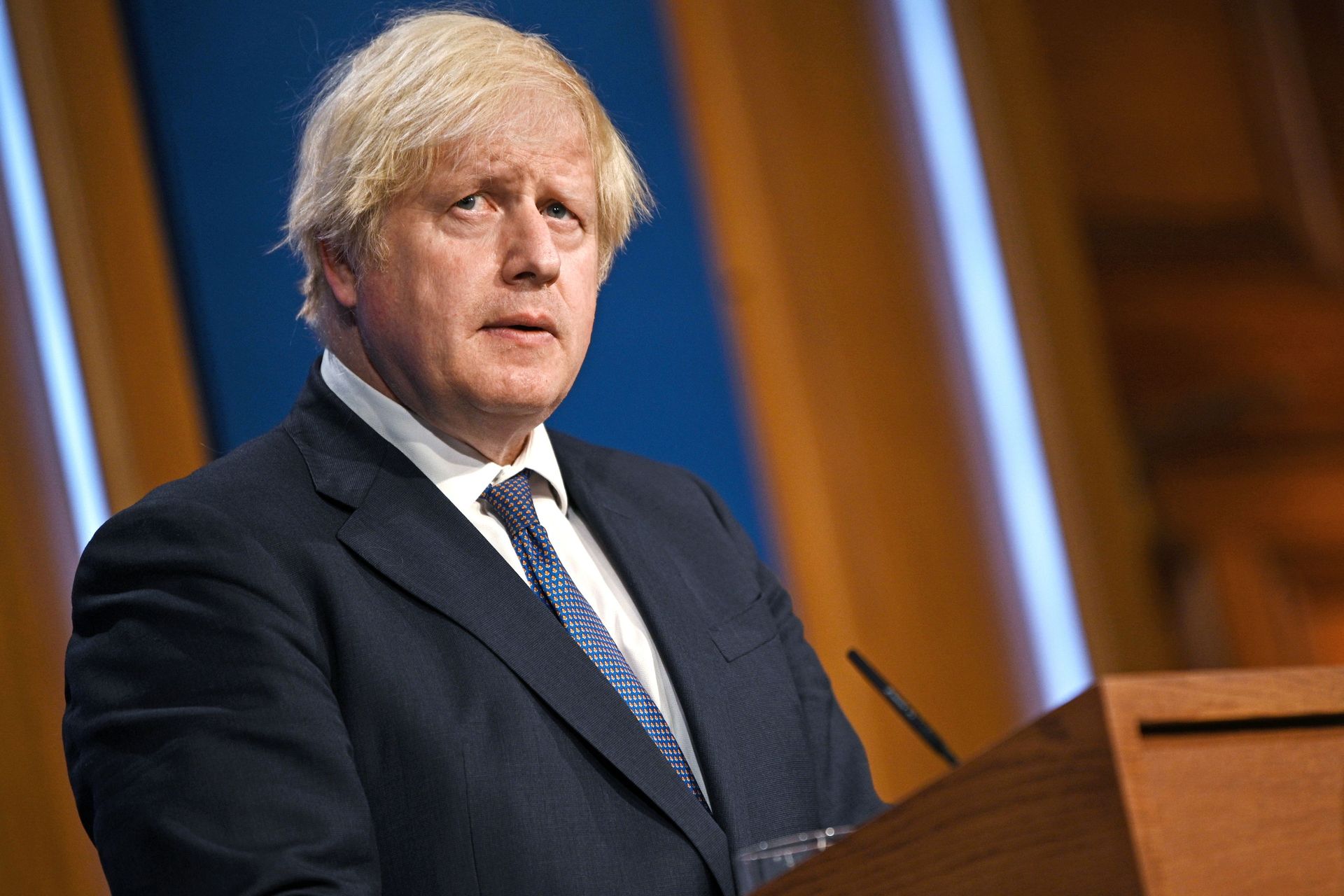Britain's Prime Minister Boris Johnson holds a news conference in London Britain's Prime Minister Boris Johnson holds a news conference in London - Sputnik International, 1920, 07.09.2021