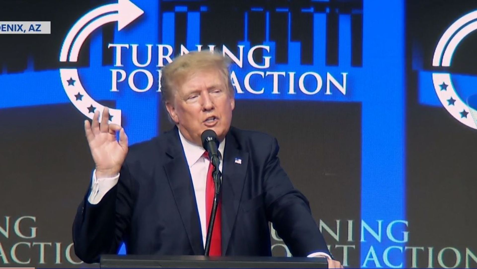 Trump speaking at the Turning Point USA Student Action Summit in Phoenix, Arizona on July 24, 2021 Trump speaking at the Turning Point USA Student Action Summit in Phoenix, Arizona on July 24, 2021 - Sputnik International, 1920, 25.07.2021