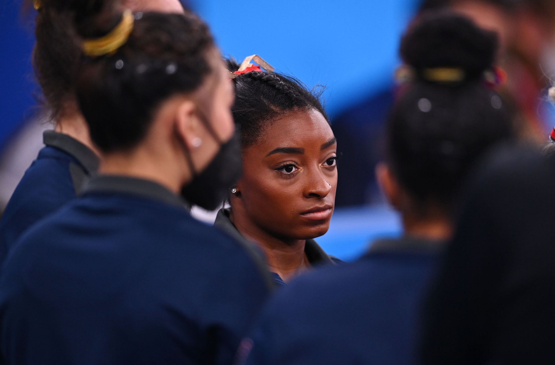 Tokyo 2020 Olympics - Gymnastics - Artistic - Women's Individual All-Around - Qualification - Ariake Gymnastics Centre, Tokyo, Japan - July 25, 2021. Simone Biles of the United States looks on during competition. Tokyo 2020 Olympics - Gymnastics - Artistic - Women's Individual All-Around - Qualification - Ariake Gymnastics Centre, Tokyo, Japan - July 25, 2021. Simone Biles of the United States looks on during competition. - Sputnik International, 1920, 07.09.2021