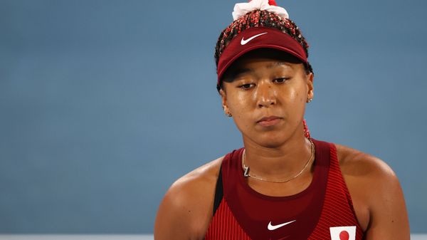 Tokyo 2020 Olympics - Tennis - Women's Singles - Round 3 - Ariake Tennis Park - Tokyo, Japan - July 27, 2021. Naomi Osaka of Japan reacts during her third round match against Marketa Vondrousova of Czech Republic - Sputnik International