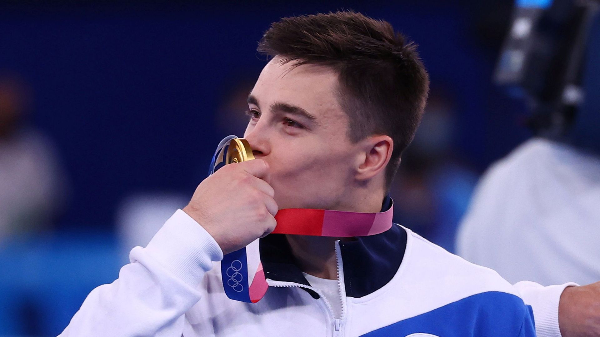 Tokyo 2020 Olympics - Gymnastics - Artistic - Men's Team - Medal Ceremony - Ariake Gymnastics Centre, Tokyo, Japan - July 26, 2021. Gold medallist's Nikita Nagornyy of the Russian Olympic Committee celebrates on the podium - Sputnik International, 1920, 07.09.2021