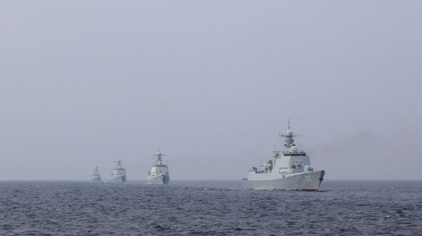 A destroyer formation leading by the Type 052 guided-missile destroyer Kunming (Hull 172) steams at an undisclosed sea area during a maritime actual combat training exercise in late April, 2018. They are attached to a destroyer flotilla with the navy under the PLA Southern Theater Command. A destroyer formation leading by the Type 052 guided-missile destroyer Kunming (Hull 172) steams at an undisclosed sea area during a maritime actual combat training exercise in late April, 2018. They are attached to a destroyer flotilla with the navy under the PLA Southern Theater Command. - Sputnik International