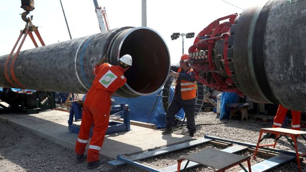 FILE PHOTO: Workers are seen at the construction site of the Nord Stream 2 gas pipeline, near the town of Kingisepp, Leningrad region, Russia, June 5, 2019 - Sputnik International