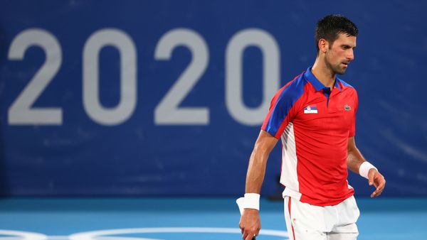 Tokyo 2020 Olympics - Tennis - Men's Singles - Semifinal - Ariake Tennis Park - Tokyo, Japan - July 30, 2021. Novak Djokovic of Serbia reacts during his semifinal match against Alexander Zverev of Germany REUTERS/Mike Segar - Sputnik International