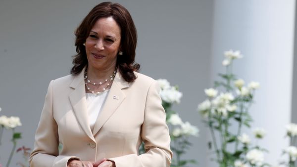 U.S. Vice President Kamala Harris stands by during an event to celebrate the 31st anniversary of the Americans with Disabilities Act (ADA) in the White House Rose Garden in Washington, U.S., July 26, 2021 - Sputnik International