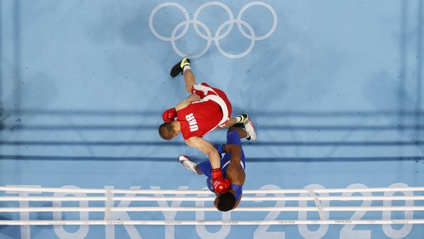Tokyo 2020 Olympics - Boxing - Men's Middleweight - Quarterfinal - KKG - Kokugikan Arena - Tokyo, Japan - August 1, 2021 - Sputnik International