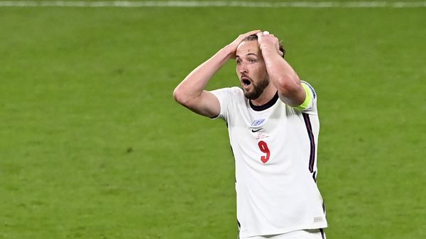 England's Harry Kane reacts during the Euro 2020 final soccer match between Italy and England at Wembley stadium in London, Sunday, July 11, 2021.  - Sputnik International