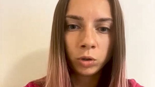 In this photo taken from video, Belarus Olympic sprinter Krystsina Tsimanouskaya speaks during a video interview with the Associated Press in Japan, Tuesday, Aug. 3, 2021. In this photo taken from video, Belarus Olympic sprinter Krystsina Tsimanouskaya speaks during a video interview with the Associated Press in Japan, Tuesday, Aug. 3, 2021. - Sputnik International