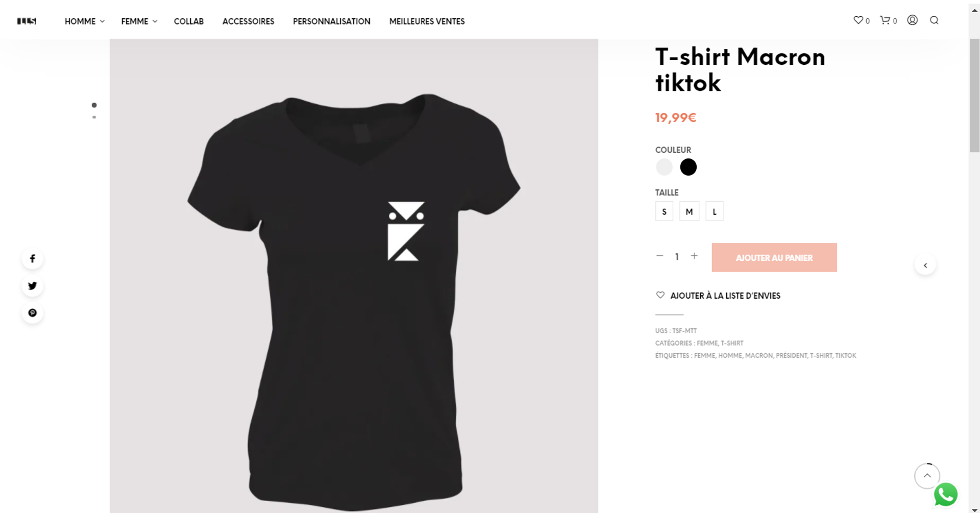 Macron tiktok T-shirt on sale on a French online clothing shop. - Sputnik International, 1920, 07.09.2021