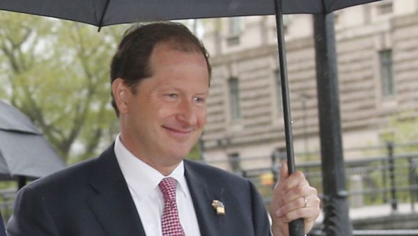 In this May 14, 2013 file photo U.S. Secretary of State John Kerry, not pictured, walks with U.S. Ambassador to Sweden Mark Brzezinski in Stockholm, Sweden. - Sputnik International