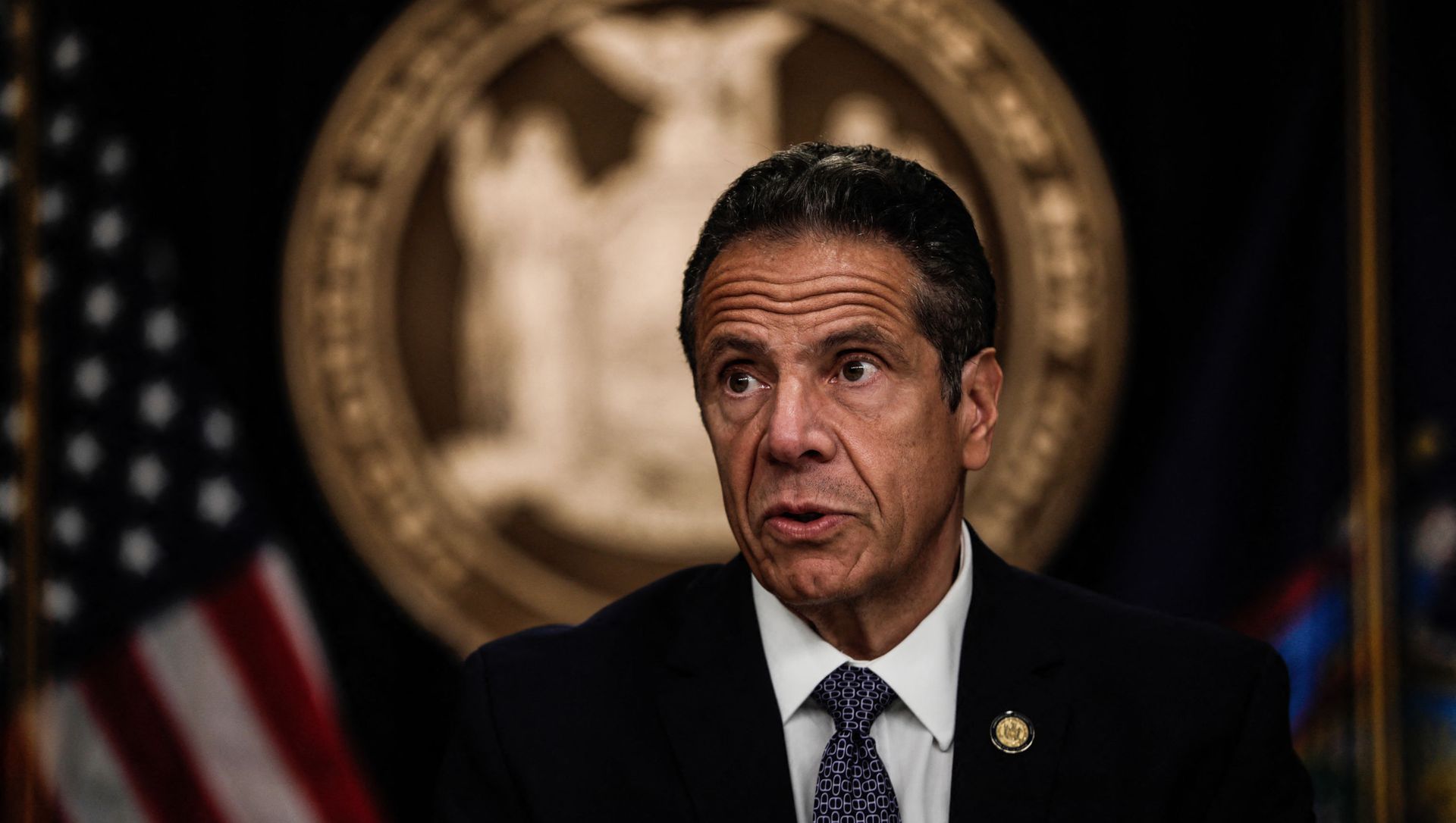 NEW YORK, NY - JULY 01: New York Gov. Andrew Cuomo speaks at a news conference on July 1, 2020 in New York City. The governor expressed alarm at Director of the National Institute for Allergy and Infectious Diseases Dr. Anthony Fauci's recent prediction that there could be 100,000 new Covid-19 cases per day and provided a number of updates related to an increase of states where out-of-state visitors will be required to quarantine for 14 days. NEW YORK, NY - JULY 01: New York Gov. Andrew Cuomo speaks at a news conference on July 1, 2020 in New York City. The governor expressed alarm at Director of the National Institute for Allergy and Infectious Diseases Dr. Anthony Fauci's recent prediction that there could be 100,000 new Covid-19 cases per day and provided a number of updates related to an increase of states where out-of-state visitors will be required to quarantine for 14 days. - Sputnik International, 1920, 06.08.2021