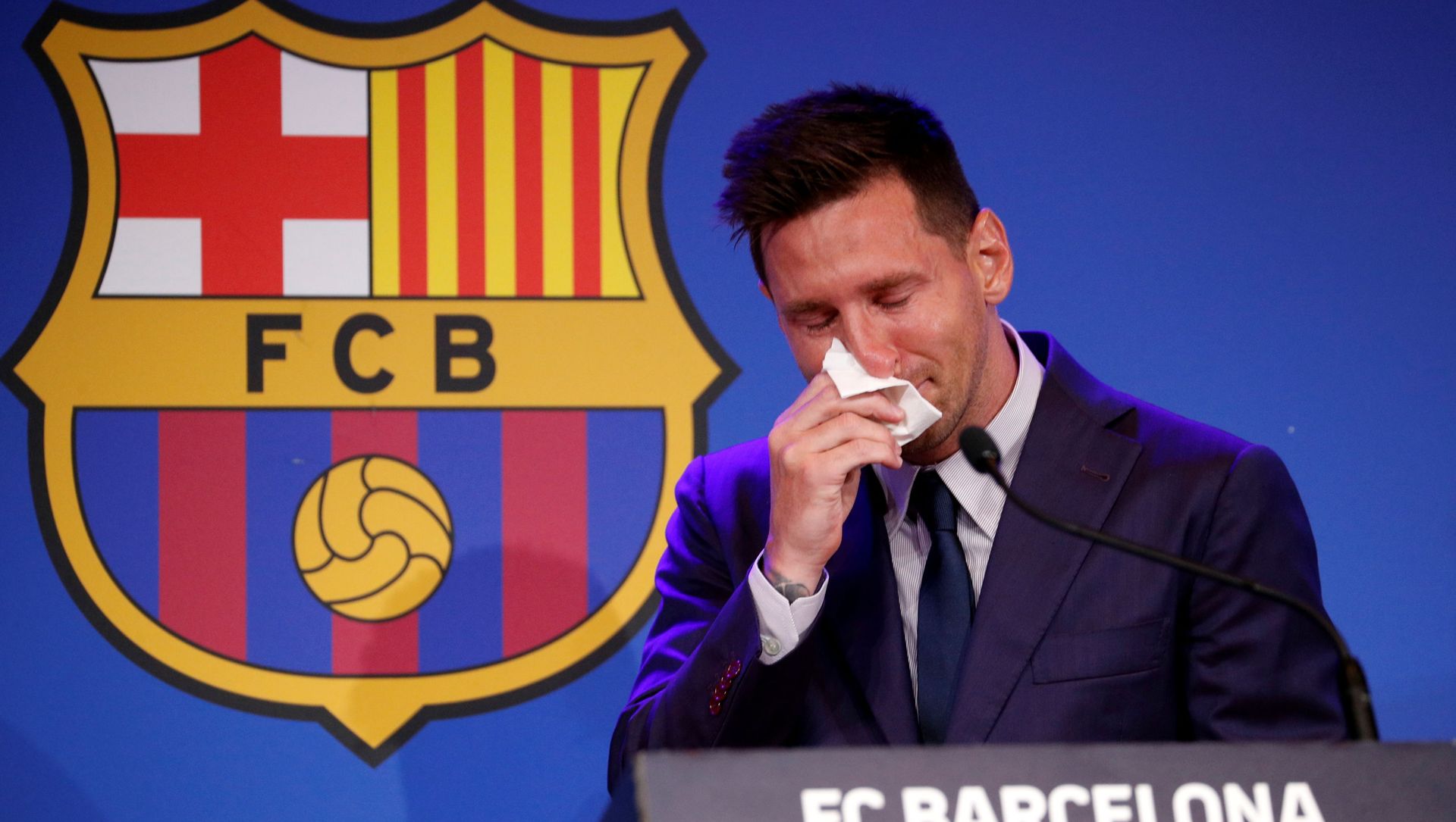 Soccer Football - Lionel Messi holds an FC Barcelona press conference - 1899 Auditorium, Camp Nou, Barcelona, Spain - August 8, 2021 Lionel Messi during the press conference REUTERS/Albert Gea     TPX IMAGES OF THE DAY - Sputnik International, 1920, 13.08.2021