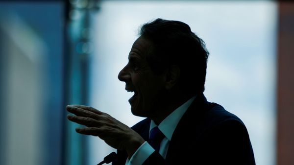 New York Governor Andrew Cuomo speaks while making an announcement at the Jacob K. Javits Convention Center in Manhattan in New York City, New York, U.S., May 11, 2021 - Sputnik International