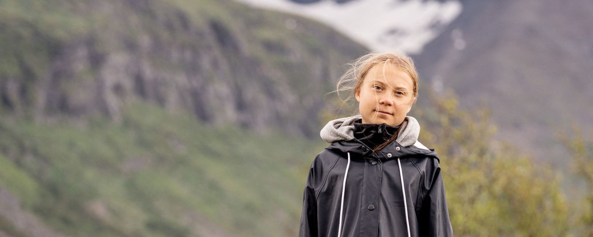 Swedish climate activist Greta Thunberg poses for a photo by the Ahkka mountain at the world heritage site of the Laponia area in Sapmi on July 13, 2021. Swedish climate activist Greta Thunberg poses for a photo by the Ahkka mountain at the world heritage site of the Laponia area in Sapmi on July 13, 2021. - Sputnik International, 1920, 10.08.2021