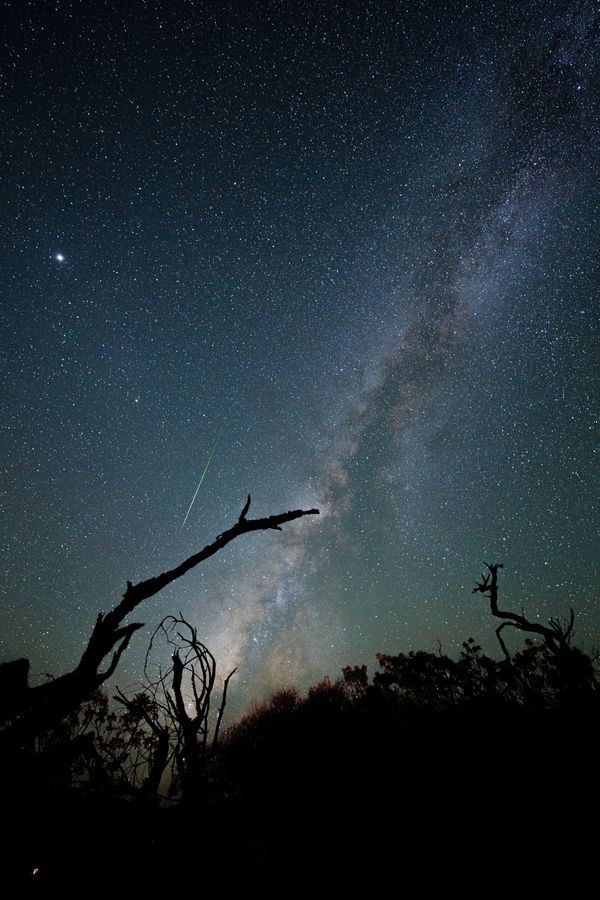 Milky Way and Perseid meteor over Mauna Kea, Hawaii, the United States. - Sputnik International