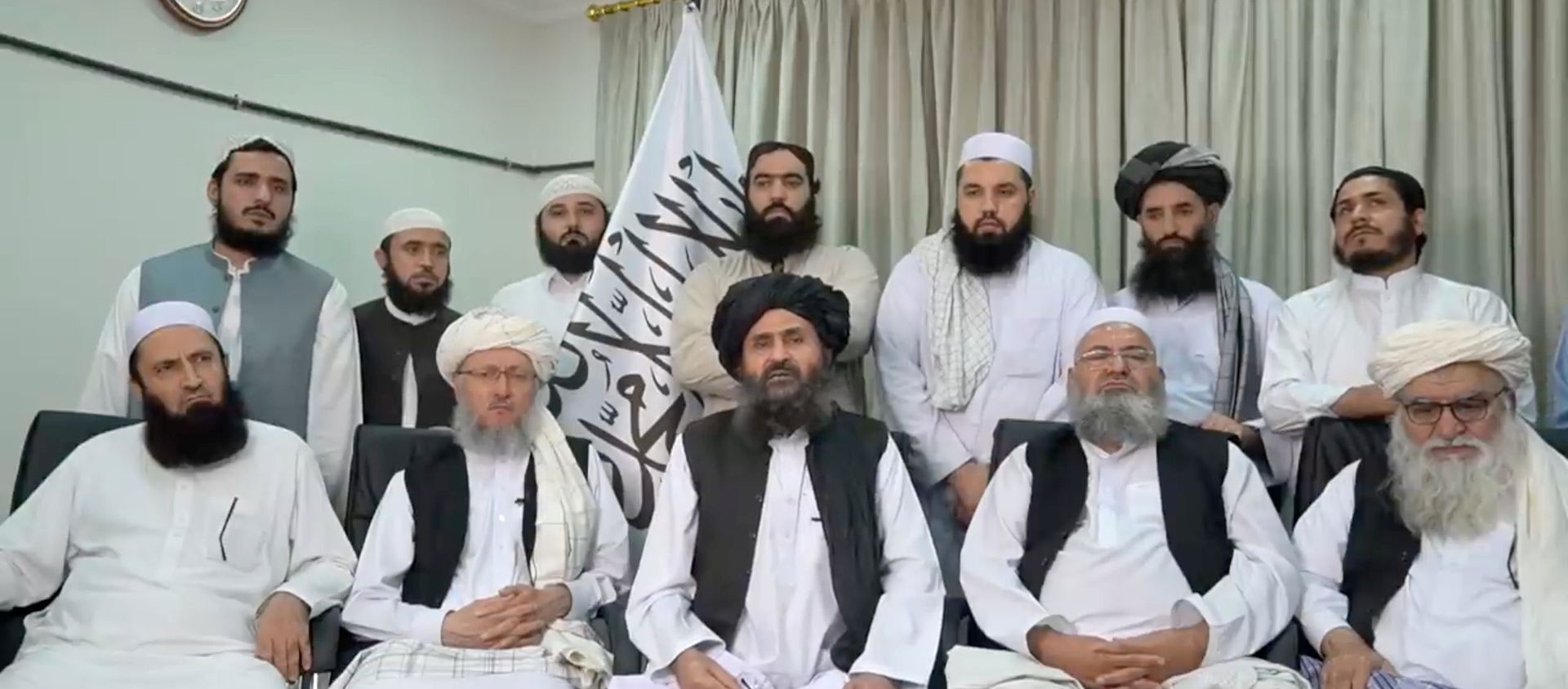 A still image taken from video shows Mullah Baradar Akhund, a senior official of the Taliban, making a video statement - Sputnik International, 1920, 16.08.2021