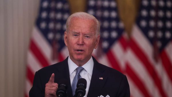 U.S. President Joe Biden delivers remarks on the crisis in Afghanistan during a speech in the East Room at the White House in Washington, U.S., August 16, 2021. - Sputnik International
