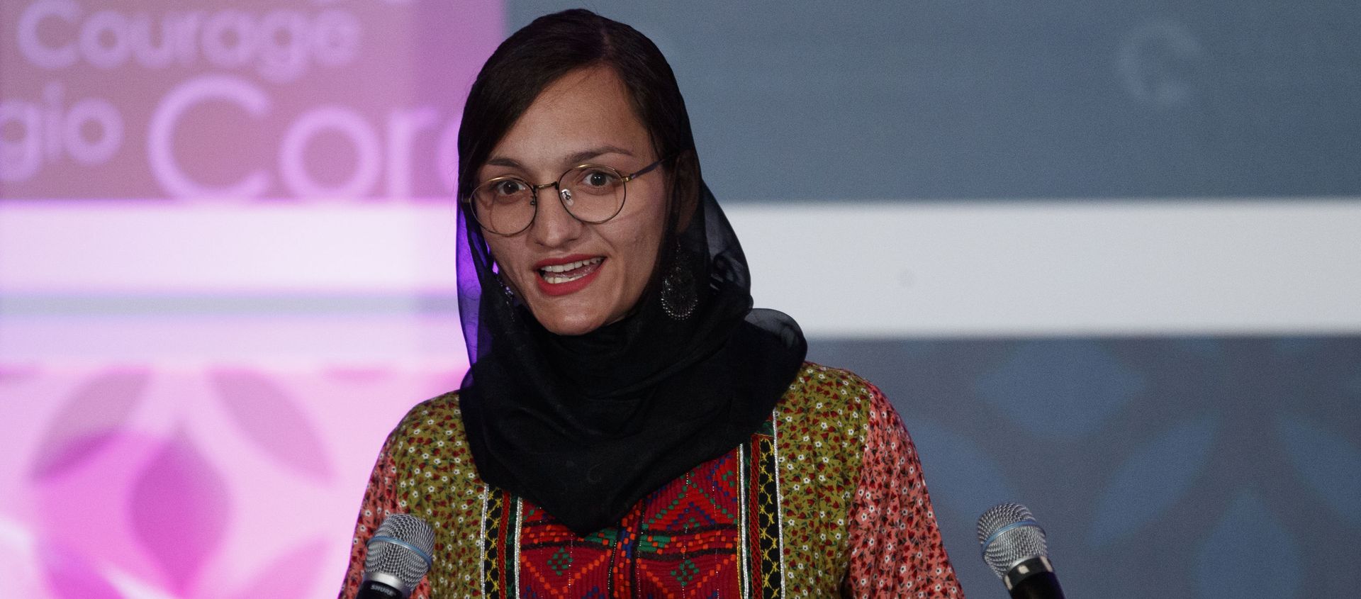 Zarifa Ghafari, of Afghanistan, speaks during the 2020 International Women of Courage Awards Ceremony at the State Department in Washington, Wednesday, Feb. 4, 2020. (AP Photo/Carolyn Kaster) - Sputnik International, 1920, 17.08.2021