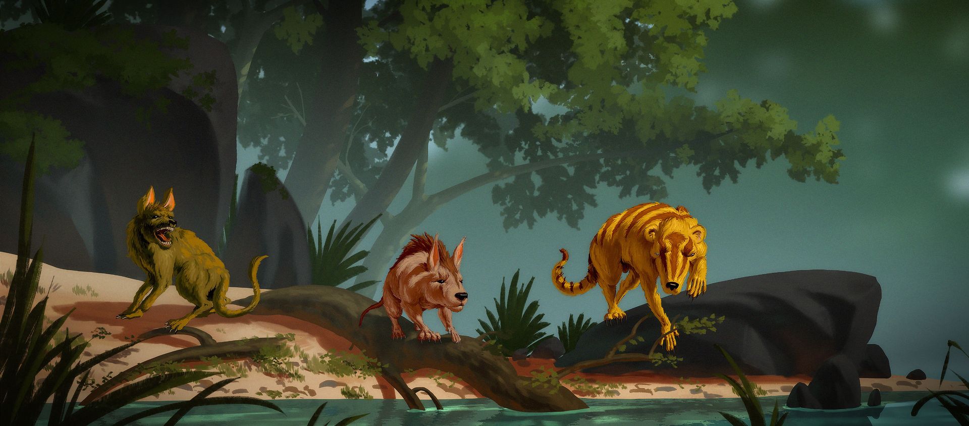 Left to right, artist depictions of Conacodon hettingeri, Miniconus jeanninae, Beornus honeyi Left to right, artist depictions of Conacodon hettingeri, Miniconus jeanninae, Beornus honeyi - Sputnik International, 1920, 18.08.2021