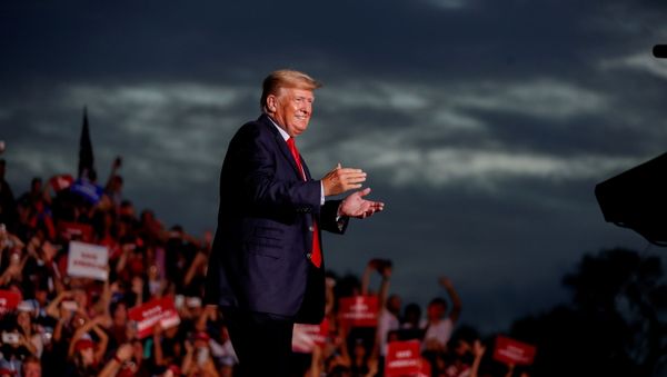 Former President Donald Trump arrives at the Sarasota Fairgrounds to speak to his supporters during the Save America Rally in Sarasota, Florida, U.S. July 3, 2021. - Sputnik International