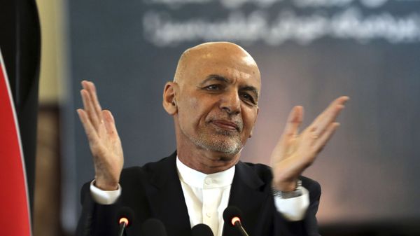 FILE - In this March 21, 2021 file photo, Afghan President Ashraf Ghani speaks during a ceremony celebrating the Persian New Year, Nowruz at the presidential palace in Kabul, Afghanistan. Afghanistan’s embattled president left the country Sunday, Aug. 15, 2021, joining his fellow citizens and foreigners in a stampede fleeing the advancing Taliban and signaling the end of a 20-year Western experiment aimed at remaking Afghanistan.  - Sputnik International