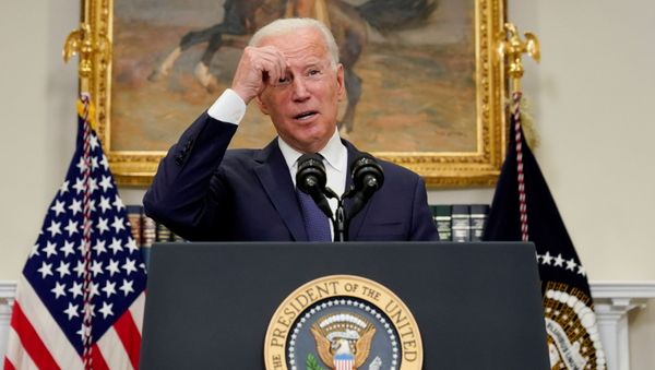 U.S. President Joe Biden speaks about Hurricane Henri and the evacuation of Afghanistan in the Roosevelt Room of the White House in Washington, D.C., U.S. August 22, 2021. - Sputnik International