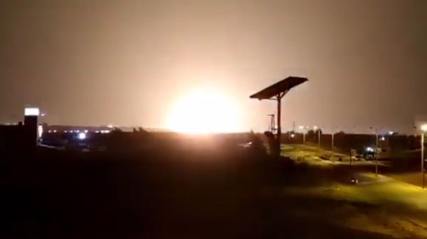 Screenshot captures the moment in which IDF aircraft reportedly deploy strikes along the Gaza board after incendiary balloons ignited at least nice fires on Israeli grounds. - Sputnik International