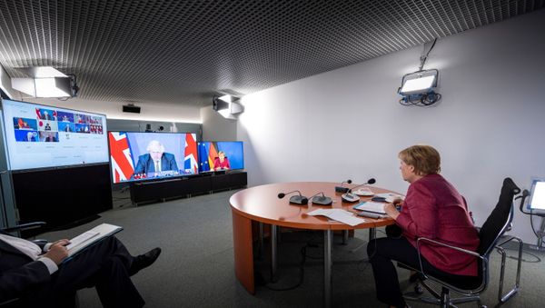 German Chancellor Angela Merkel attends G7 meeting on Afghanistan in Berlin, Germany, August 24, 2021 - Sputnik International
